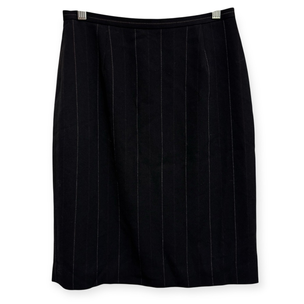 Vintage Ann Taylor Wool Blend Pinstripe Pencil Skirt Size 4